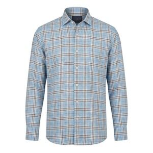 Calder Carmel Mens XL Blue Plaid Cotton Long Sleeve Button Down Shirt